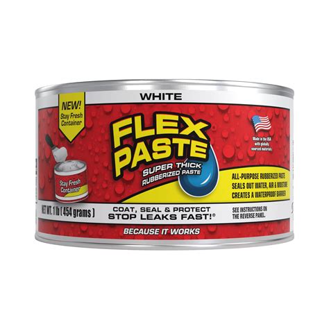 Flex Paste, 1 lb Can, White, Waterproof Paintable。